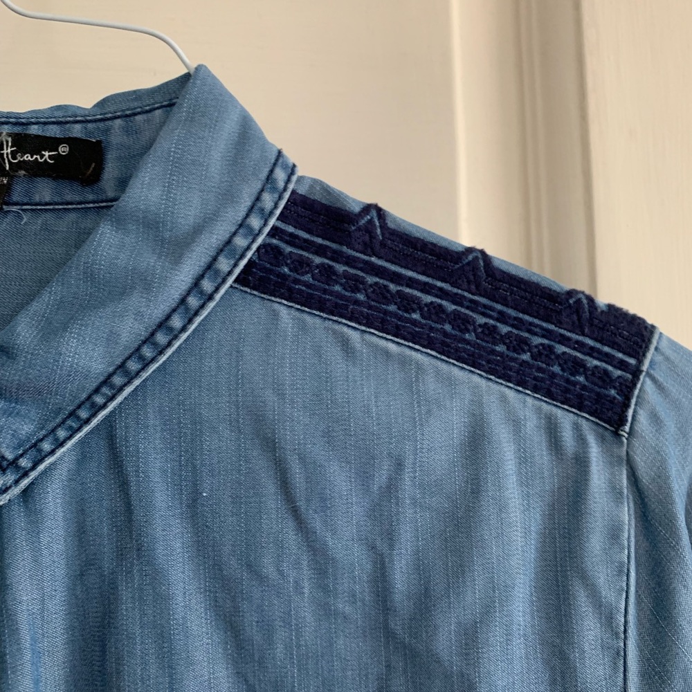 Velvet Heart 100% tencel denim-looking button down